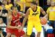 Mar 9, 2013; Iowa City, IA, USA; Iowa Hawkeyes guard Roy Devyn Marble (4) is defended by Nebraska Cornhuskers guard Dylan Talley (24) at Carver Hawkeye Arena. Mandatory Credit: Reese Strickland-USA TODAY Sports