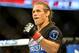 Feb 23, 2013; Anaheim, CA, USA; Urijah Faber reacts after defeating Ivan Menjivar (not pictured) in their UFC bantamweight bout at the Honda Center. Mandatory Credit: Jayne Kamin-Oncea-USA TODAY Sports