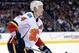 Calgary's Jay Bouwmeester looks to receive the puck in a game against Los Angeles March 9.