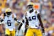 BATON ROUGE, LA - SEPTEMBER 01: Barkevious Mingo #49 of the LSU Tigers celebrates a tackle for a loss of yards against the North Texas Mean Green at Tiger Stadium on September 1, 2012 in Baton Rouge, Louisiana. LSU would win 41-14. (Photo by Stacy Revere/Getty Images)