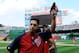 WASHINGTON, DC - SEPTEMBER 22: Gio Gonzalez #47 of the Washington Nationals waves to the crowd after earning his 20th win of the season as the Washington Nationals defeated the Milwaukee Brewers 10-4 at Nationals Park on September 22, 2012 in Washington, DC. (Photo by Patrick McDermott/Getty Images)