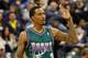 Mar 22, 2013; Indianapolis, IN, USA; Milwaukee Bucks point guard Brandon Jennings (3) during the game against the Indiana Pacers at Bankers Life Fieldhouse. Mandatory Credit: Pat Lovell-USA TODAY Sports