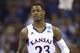 KANSAS CITY, MO - MARCH 22: Ben McLemore #23 of the Kansas Jayhawks runs back into position against the Western Kentucky Hilltoppers during the second round of the 2013 NCAA Men's Basketball Tournament at the Sprint Center on March 24, 2013 in Kansas City, Missouri. (Photo by Ed Zurga/Getty Images)
