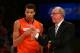 NEW YORK, NY - MARCH 16: Head coach Jim Boeheim of the Syracuse Orange talks with Michael Carter-Williams #1 in the first half against the Louisville Cardinals during the final of the Big East Men's Basketball Tournament at Madison Square Garden on March 16, 2013 in New York City. (Photo by Elsa/Getty Images)