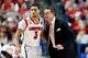 LEXINGTON, KY - MARCH 21: Head coach Rick Pitino of the Louisville Cardinals talks with Peyton Siva #3 against the North Carolina A&T Aggies during the second round of the 2013 NCAA Men's Basketball Tournament at the Rupp Arena on March 21, 2013 in Lexington, Kentucky. (Photo by Kevin C. Cox/Getty Images)