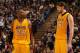 SACRAMENTO, CA - DECEMBER 26: Kobe Bryant #24 talks to Pau Gasol #16 of the Los Angeles Lakers during their game against the Sacramento Kings at Power Balance Pavilion on December 26, 2011 in Sacramento, California. NOTE TO USER: User expressly acknowledges and agrees that, by downloading and or using this photograph, User is consenting to the terms and conditions of the Getty Images License Agreement. (Photo by Ezra Shaw/Getty Images)