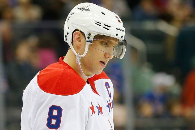 Alex Ovechkin Hit by Puck in Face in Capitals Practice
