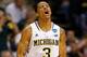 AUBURN HILLS, MI - MARCH 23: Trey Burke #3 of the Michigan Wolverines reacts in the first half against the Virginia Commonwealth Rams during the third round of the 2013 NCAA Men's Basketball Tournament at The Palace of Auburn Hills on March 23, 2013 in Auburn Hills, Michigan. (Photo by Gregory Shamus/Getty Images)