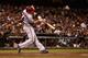 SAN FRANCISCO, CA - SEPTEMBER 25: Paul Goldschmidt #44 of the Arizona Diamondbacks hits a three run home run in the third inning against the San Francisco Giants at AT&T Park on September 25, 2012 in San Francisco, California. (Photo by Ezra Shaw/Getty Images)