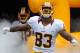 Aug 25, 2012; Landover, MD, USA; Washington Redskins tight end Fred Davis (83) is introduced before the game against the Indianapolis Colts at FedEX Field. Mandatory Credit: Brad Mills-USA TODAY Sports
