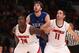 Nov 24, 2012; Paradise Island, BAHAMAS; Duke Blue Devils forward Ryan Kelly (center) battles for a rebound with Louisville Cardinals forward Montrezl Harrell (24) and forward Luke Hancock (11) during the 2012 Battle 4 Atlantis Championship in the Imperial Arena at the Atlantis Resort. Duke won 76-71. Mandatory Credit: Kevin Jairaj-USA TODAY Sports