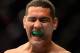 July 11, 2012; San Jose, CA, USA; Chris Weidman reacts during his fight against Mark Munoz (not pictured) during the middleweight bout of the UFC on Fuel TV at HP Pavilion. Mandatory Credit: Kyle Terada-USA TODAY Sports