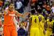 WASHINGTON, DC - MARCH 30: Michael Carter-Williams #1 of the Syracuse Orange reacts after a call against the Marquette Golden Eagles during the East Regional Round Final of the 2013 NCAA Men's Basketball Tournament at Verizon Center on March 30, 2013 in Washington, DC. (Photo by Rob Carr/Getty Images)