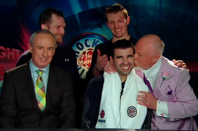 Don Cherry Kisses Toronto Maple Leafs' Nazem Kadri