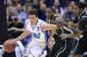 Mar 29, 2013; Indianapolis, IN, USA; Duke Blue Devils guard Seth Curry (30) brings the ball up court past Michigan State Spartans forward Branden Dawson (middle) and guard Gary Harris (right) in the second half during the semifinals of the Midwest regional of the 2013 NCAA tournament at Lucas Oil Stadium. Mandatory Credit: Jamie Rhodes-USA TODAY Sports