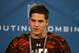 Feb 21, 2013; Indianapolis, IN, USA; Texas A&M offensive tackle Luke Joeckel speaks at a press conference during the 2013 NFL Combine at Lucas Oil Stadium. Mandatory Credit: Brian Spurlock-USA TODAY Sports