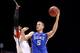 INDIANAPOLIS, IN - MARCH 31: Mason Plumlee #5 of the Duke Blue Devils attempts a shot in the first half against Gorgui Dieng #10 of the Louisville Cardinals during the Midwest Regional Final round of the 2013 NCAA Men's Basketball Tournament at Lucas Oil Stadium on March 31, 2013 in Indianapolis, Indiana. (Photo by Streeter Lecka/Getty Images)