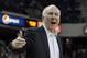 Feb 19, 2013; Sacramento, CA, USA; San Antonio Spurs head coach Gregg Popovich calls out to the referee against the Sacramento Kings during the second quarter at Sleep Train Arena. Mandatory Credit: Kelley L Cox-USA TODAY Sports