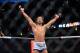 August 11, 2012; Denver, CO, USA; Benson Henderson reacts after defeating Frankie Edgar (not pictured) during UFC 150 at the Pepsi Center. Mandatory Credit: Ron Chenoy-USA TODAY Sports