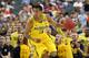 Mar 31, 2013; Arlington, TX, USA; Michigan Wolverines guard Trey Burke (3) drives against the Florida Gators in the first half during the South regional final of the 2013 NCAA Tournament at Cowboys Stadium. Mandatory Credit: Matthew Emmons-USA TODAY Sports