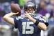 SEATTLE, WA - NOVEMBER 04: Matt Flynn #15 of the Seattle Seahawks warms up before a game against the Minnesota Vikings at CenturyLink Field on November 4, 2012 in Seattle, Washington. (Photo by Stephen Brashear/Getty Images)