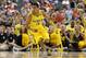 Mar 31, 2013; Arlington, TX, USA; Michigan Wolverines guard Trey Burke (3) drives against the Florida Gators in the first half during the South regional final of the 2013 NCAA Tournament at Cowboys Stadium. Mandatory Credit: Matthew Emmons-USA TODAY Sports