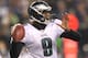 SEATTLE - DECEMBER 01: Quarterback Vince Young #9 of the Philadelphia Eagles passes against the Seattle Seahawks at CenturyLink Field on December 1, 2011 in Seattle, Washington. (Photo by Otto Greule Jr/Getty Images)