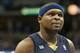 Mar 15, 2013; Denver, CO, USA; Memphis Grizzlies forward Zach Randolph (50) during the second half against the Denver Nuggets at the Pepsi Center. The Nuggets won 87-80. Mandatory Credit: Chris Humphreys-USA TODAY Sports