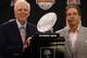 Mal Moore (left) with Alabama head coach Nick Saban