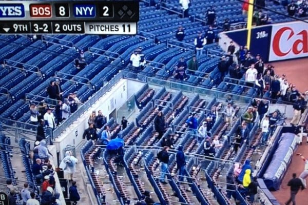 Yankees Fans Catch Early Train Home from Today's Opener