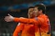 PARIS, FRANCE - APRIL 02: Lionel Messi (R) of Barcelona celebrates scoring with team-mate Alexis Sanchez during the UEFA Champions League Quarter Final match between Paris Saint-Germain and Barcelona FCB at Parc des Princes on April 2, 2013 in Paris, France. (Photo by Clive Rose/Getty Images)