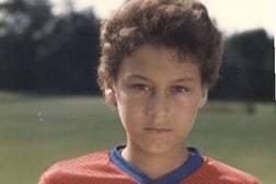 Image: Young Jeter Posing with Soccer Ball