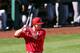 TEMPE, AZ - FEBRUARY 27: Mike Trout #27 of the Los Angeles Angels bats against the San Francisco Giants during the spring training game at Tempe Diablo Stadium on February 27, 2013 in Tempe, Arizona. (Photo by Christian Petersen/Getty Images)
