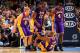 DENVER, CO - FEBRUARY 25: Kobe Bryant #24 of the Los Angeles Lakers is helped to his feet by teammates Steve Blake #5, Dwight Howard #12 and Antawn Jamison #4 of the Los Angeles Lakers after being fouled against the Denver Nuggets at the Pepsi Center on February 25, 2013 in Denver, Colorado. The Nuggets defeated the Lakers 119-108. NOTE TO USER: User expressly acknowledges and agrees that, by downloading and or using this photograph, User is consenting to the terms and conditions of the Getty Images License Agreement. (Photo by Doug Pensinger/Getty Images)