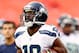 KANSAS CITY, MO - AUGUST 24: Terrell Owens #10 of the Seattle Seahawks warms up prior to the start of the NFL preseason game against the Kansas City Chiefs at Arrowhead Stadium on August 24, 2012 in Kansas City, Missouri. (Photo by Jamie Squire/Getty Images)