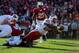 PASADENA, CA - JANUARY 01: Running back Montee Ball #28 of the Wisconsin Badgers dives to score a 10-yard touchdown in the second quarter against the Stanford Cardinal in the 99th Rose Bowl Game Presented by Vizio on January 1, 2013 at the Rose Bowl in Pasadena, California. (Photo by Harry How/Getty Images)