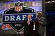 NEW YORK, NY - APRIL 28: NFL Commissioner ROger Goodell (L) poses for a photo with Phil Taylor, #21 overall pick by the Cleveland Browns, on stage during the 2011 NFL Draft at Radio City Music Hall on April 28, 2011 in New York City. (Photo by Chris Trotman/Getty Images)