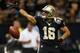 NEW ORLEANS, LA - DECEMBER 16: Lance Moore #16 of the New Orleans Saints reacts after making a first down against the Tampa Bay Buccaneers at the Mercedes-Benz Superdome on December 16, 2012 in New Orleans, Louisiana. (Photo by Chris Graythen/Getty Images)