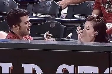 Diamondbacks Fan Uses the Old “Engagement Ring Hidden in a Baseball”