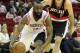 Feb 8, 2013; Houston, TX, USA; Houston Rockets shooting guard James Harden (13) drives to the basket against the Portland Trail Blazers in the fourth quarter at the Toyota Center. The Rockets defeated the Trail Blazers 118-103. Mandatory Credit: Brett Davis-USA TODAY Sports