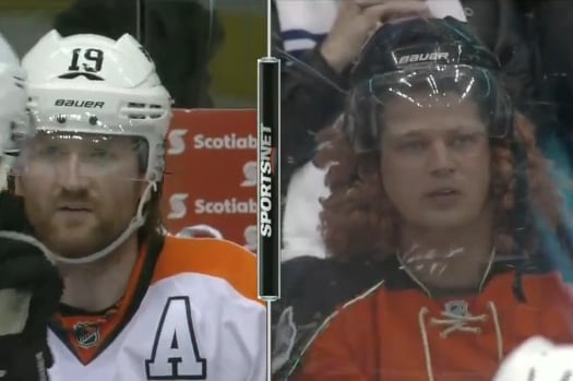 Scott Hartnell Doppelganger Takes in the Leafs-Flyers Game in Toronto