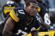 PITTSBURGH, PA - SEPTEMBER 16: Mike Wallace #17 of the Pittsburgh Steelers looks on from the sideline during the game against the New York Jets on September 16, 2012 at Heinz Field in Pittsburgh, Pennsylvania. (Photo by Joe Sargent/Getty Images)