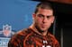 Feb 21, 2013; Indianapolis, IN, USA; Central Michigan offensive lineman Eric Fisher speaks at a press conference during the 2013 NFL Combine at Lucas Oil Stadium. Mandatory Credit: Brian Spurlock-USA TODAY Sports