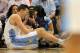 DENVER, CO - APRIL 04: Danilo Gallinari #8 of the Denver Nuggets grimaces as he injures his left knee and was forced to leave the game against the Dallas Mavericks at the Pepsi Center on April 4, 2013 in Denver, Colorado. The Nuggets defeated the Mavericks 95-94. NOTE TO USER: User expressly acknowledges and agrees that, by downloading and or using this photograph, User is consenting to the terms and conditions of the Getty Images License Agreement. (Photo by Doug Pensinger/Getty Images)