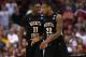 LOS ANGELES, CA - MARCH 30: Cleanthony Early #11 and Carl Hall #22 of the Wichita State Shockers talk in the second half while taking on the Ohio State Buckeyes during the West Regional Final of the 2013 NCAA Men's Basketball Tournament at Staples Center on March 30, 2013 in Los Angeles, California. (Photo by Jeff Gross/Getty Images)