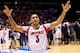 INDIANAPOLIS, IN - MARCH 31: Peyton Siva #3 of the Louisville Cardinals celebrates on the court after they won 85-63 against the Duke Blue Devils during the Midwest Regional Final round of the 2013 NCAA Men's Basketball Tournament at Lucas Oil Stadium on March 31, 2013 in Indianapolis, Indiana. (Photo by Andy Lyons/Getty Images)