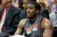 Apr 1, 2013; Salt Lake City, UT, USA; Portland Trail Blazers shooting guard Wesley Matthews (2) watches the action from the bench during the second half against the Utah Jazz at EnergySolutions Arena. The Jazz won 112-102. Mandatory Credit: Russ Isabella-USA TODAY Sports