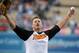 May 18, 2011; Los Angeles, CA, USA; Professional wrestler Mike Mizanin aka The Wiz reacts after throwing out the ceremonial first pitch before the MLB game between the San Francisco Giants and the Los Angeles Dodgers at Dodger Stadium. Mandatory Credit: Kirby Lee/Image of Sport-USA TODAY Sports