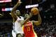James Harden wears ketchup and mustard this season.