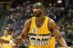 Apr 6, 2013; Denver, CO, USA; Denver Nuggets small forward Corey Brewer (13) controls the ball in the second quarter against the Houston Rockets at the Pepsi Center. Mandatory Credit: Isaiah J. Downing-USA TODAY Sports